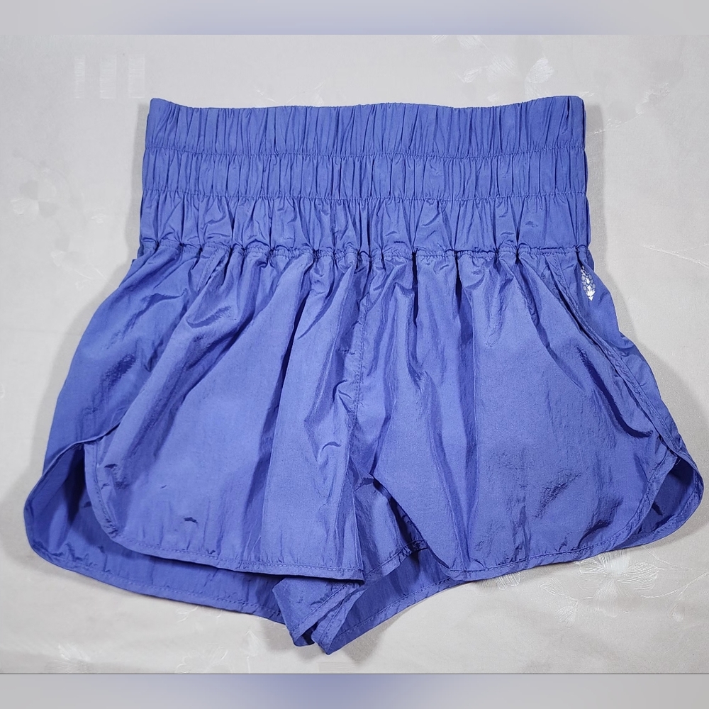 Free People FP Movement The Way Home Shorts Women Sz L Purple High Waist Lined